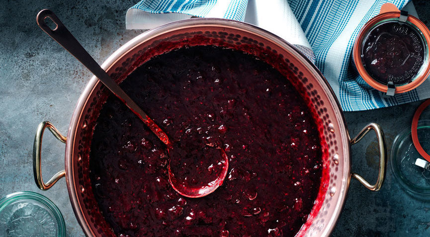 fresh pot of berry jam